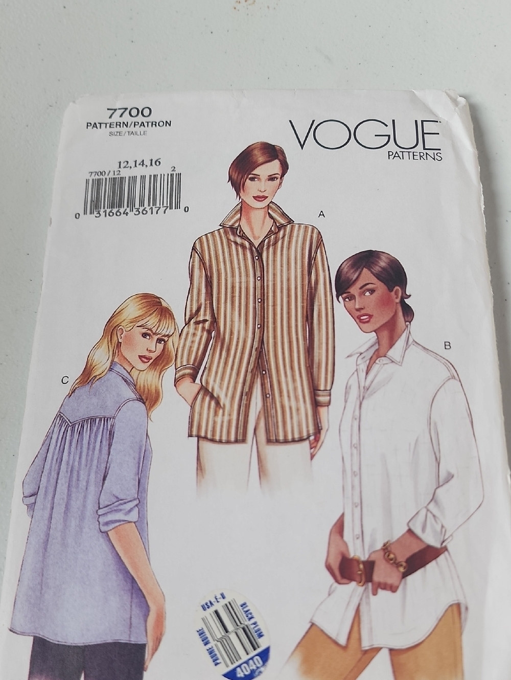 Women’s Button-Front Shirt – White, Lavender, Striped Parttern